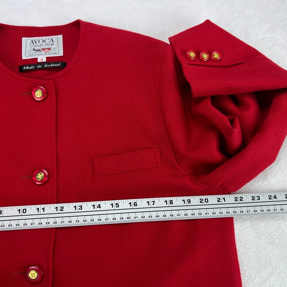 Avoca Collection VTG Red Wool Blazer Jacket Classic Ireland Holiday Old‎ Money - Picture 13 of 16
